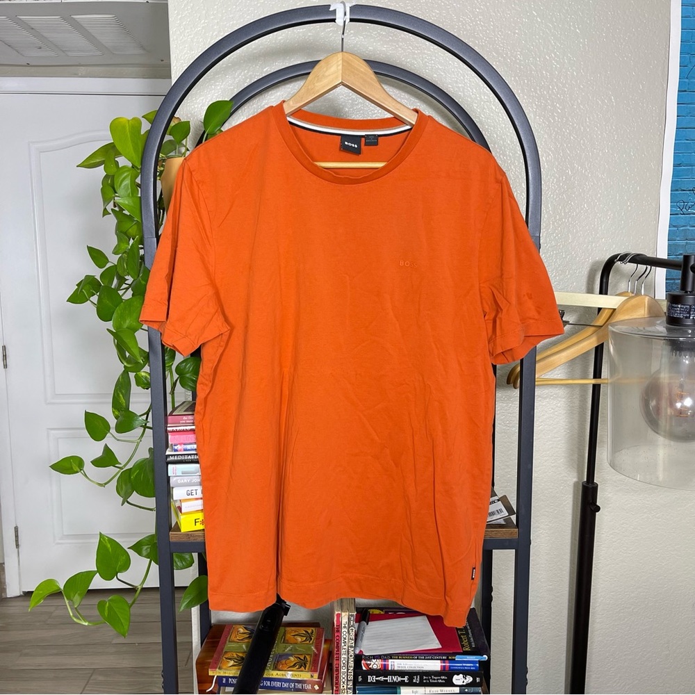 HUGO BOSS Orange Men’s T Shirt Size Xxl Lightweight Colorful Preppy